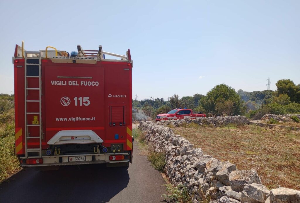 Incendio nei Monti di Caranna
