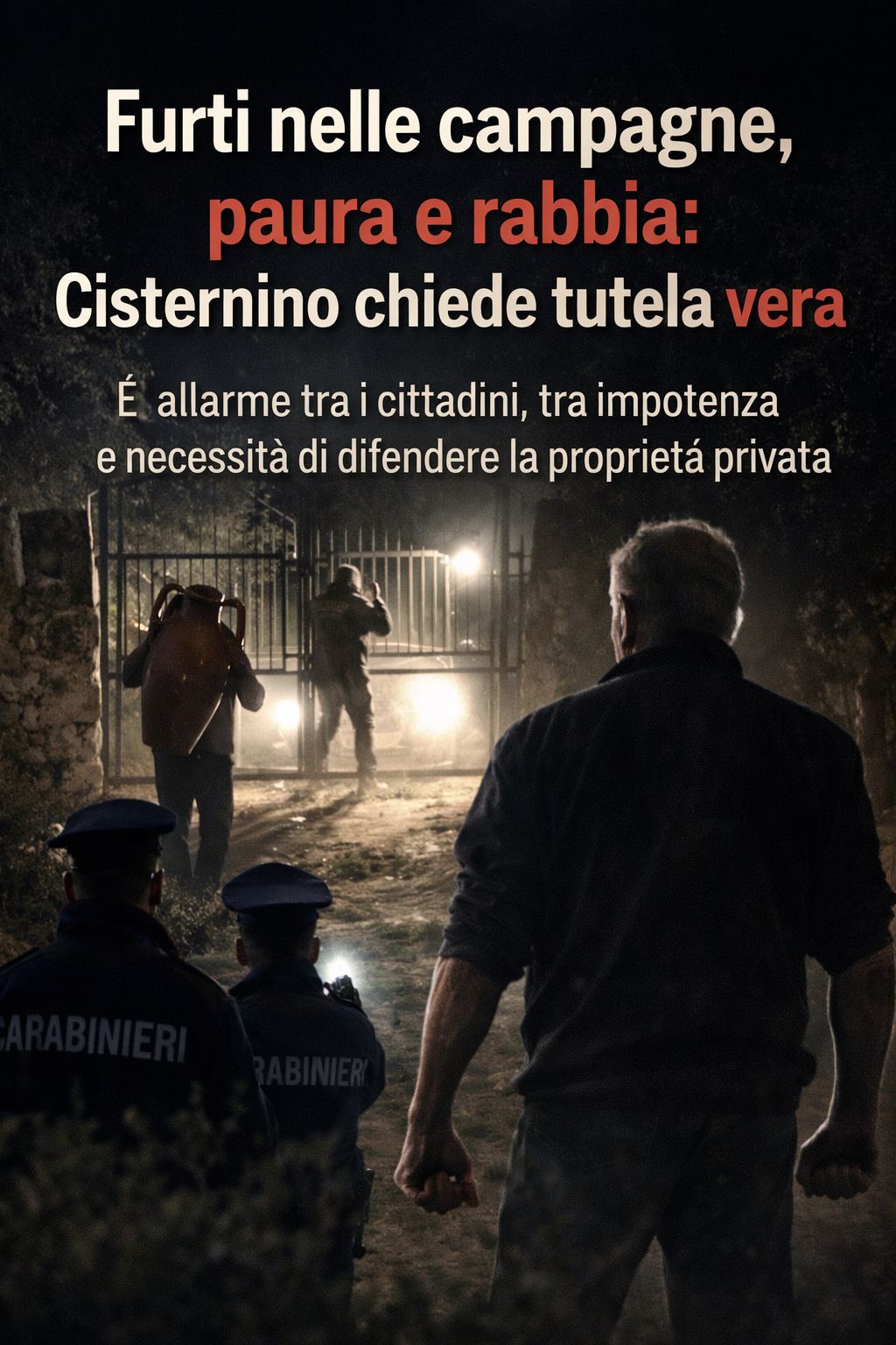 Furti nelle campagne di Cisternino, paura e rabbia