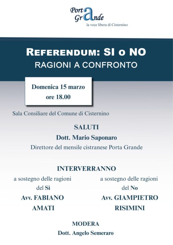 Referendum: SÌ o NO – ragioni a confronto 